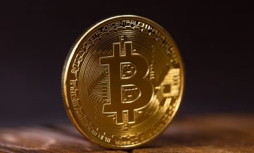 Large bitcoin made of gold