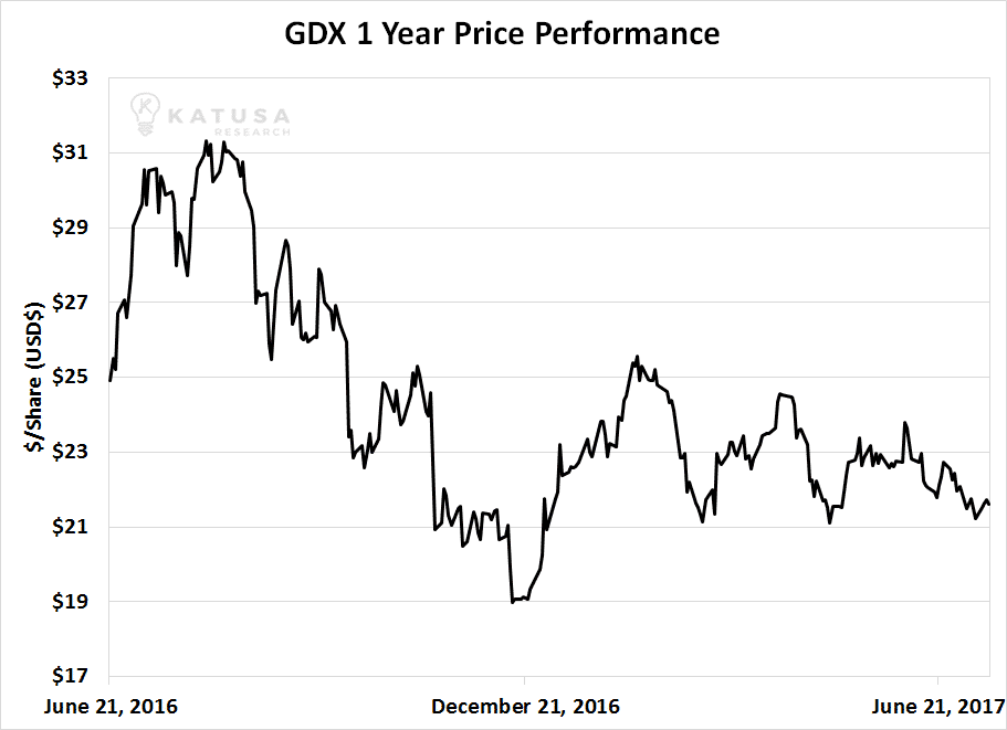 GDX 1 year performance