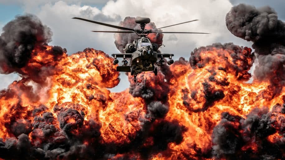 explosion apache helicopter