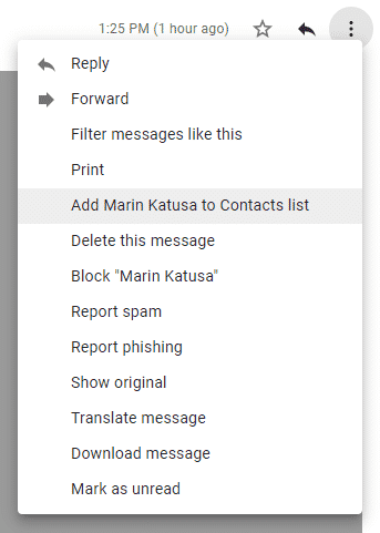 Gmail Add To Contact
