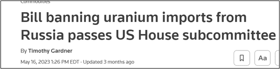bill banning uranium imports
